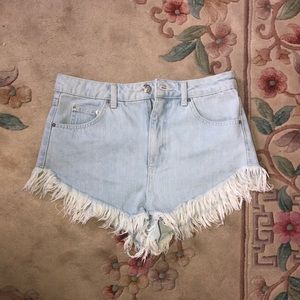 Top shop Moto Kiri High Waisted shorts